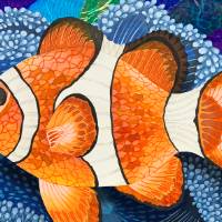 Mixed Media artwork featuring a clownfish